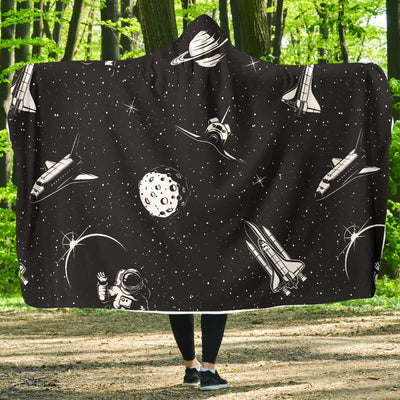 Space Pattern Hooded Blanket-JORJUNE.COM