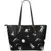 Space Pattern Large Leather Tote Bag