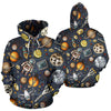 Space Pattern Print All Over Zip Up Hoodie