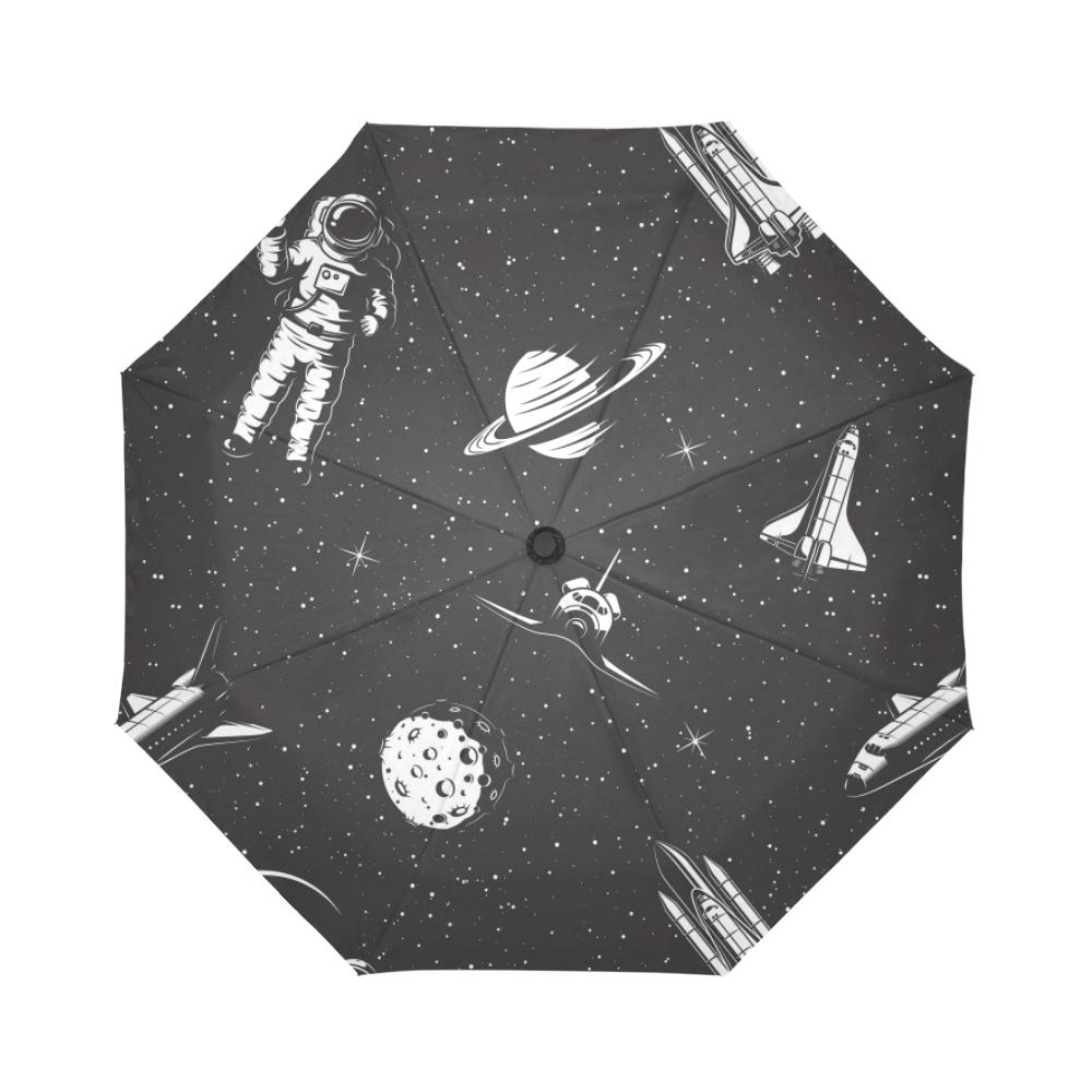 Space Pattern Print Automatic Foldable Umbrella