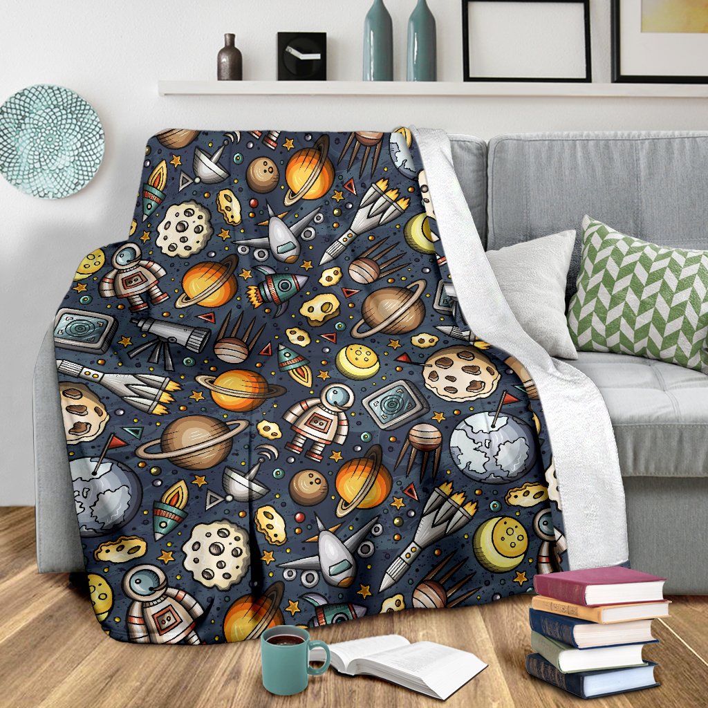 Space Pattern Print Fleece Blanket