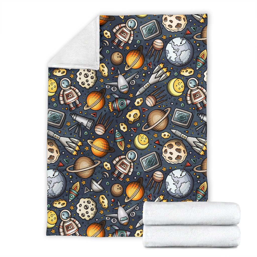 Space Pattern Print Fleece Blanket