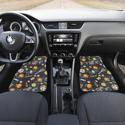 Space Pattern Print Front and Back Car Floor Mats