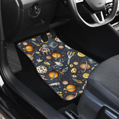 Space Pattern Print Front and Back Car Floor Mats