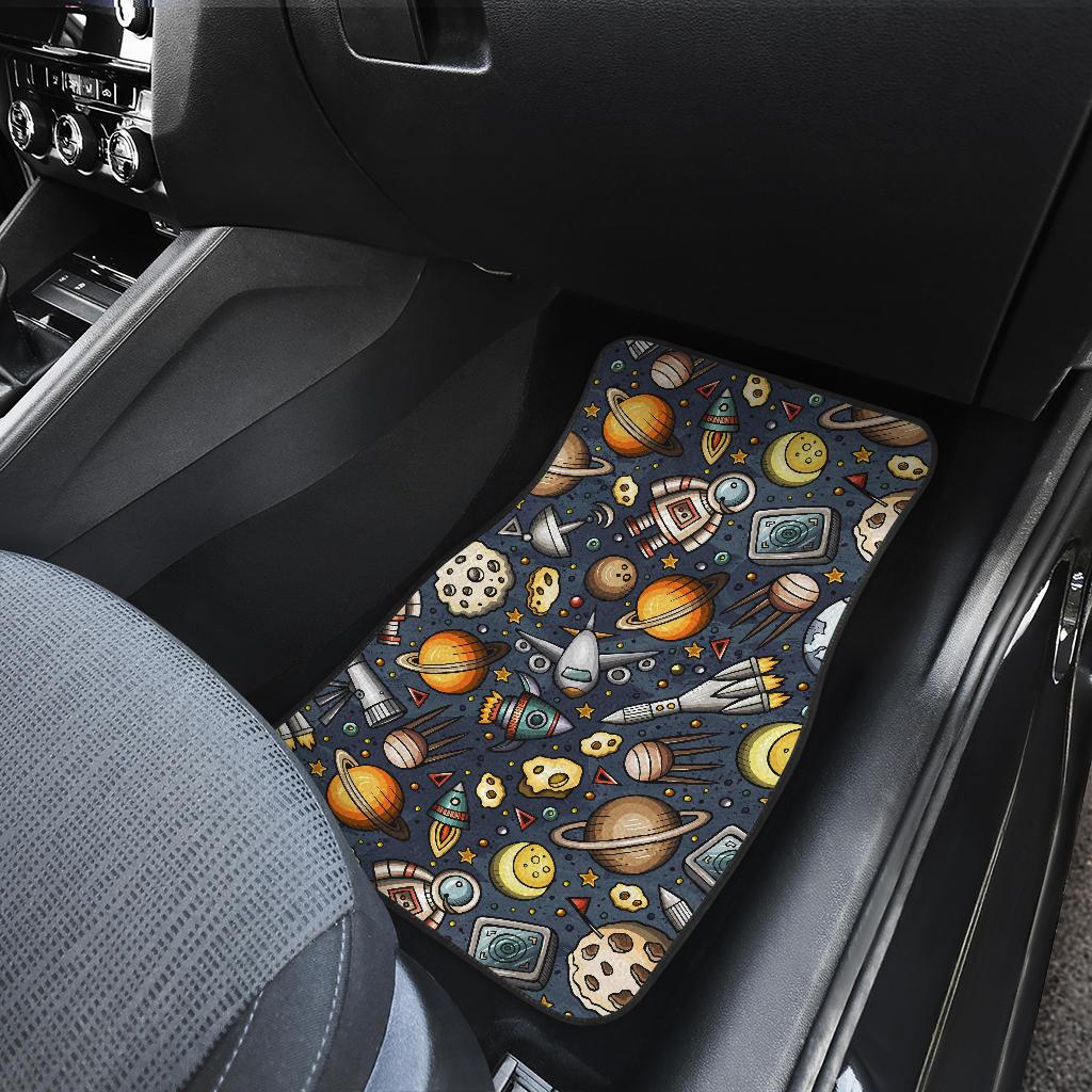Space Pattern Print Front and Back Car Floor Mats