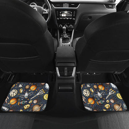 Space Pattern Print Front and Back Car Floor Mats
