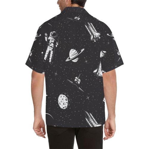 Space Pattern Print Men Hawaiian Shirt
