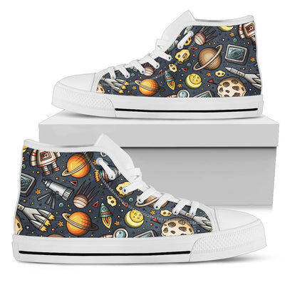 Space Pattern Print Men High Top Shoes