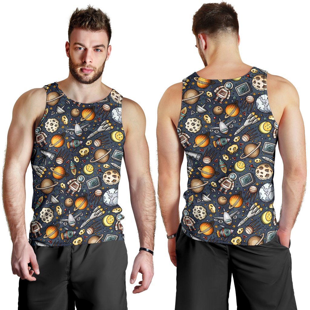 Space Pattern Print Men Tank Top