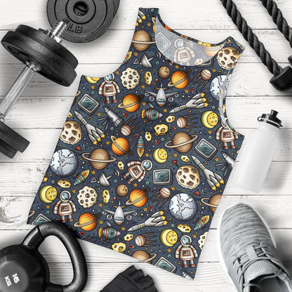Space Pattern Print Men Tank Top