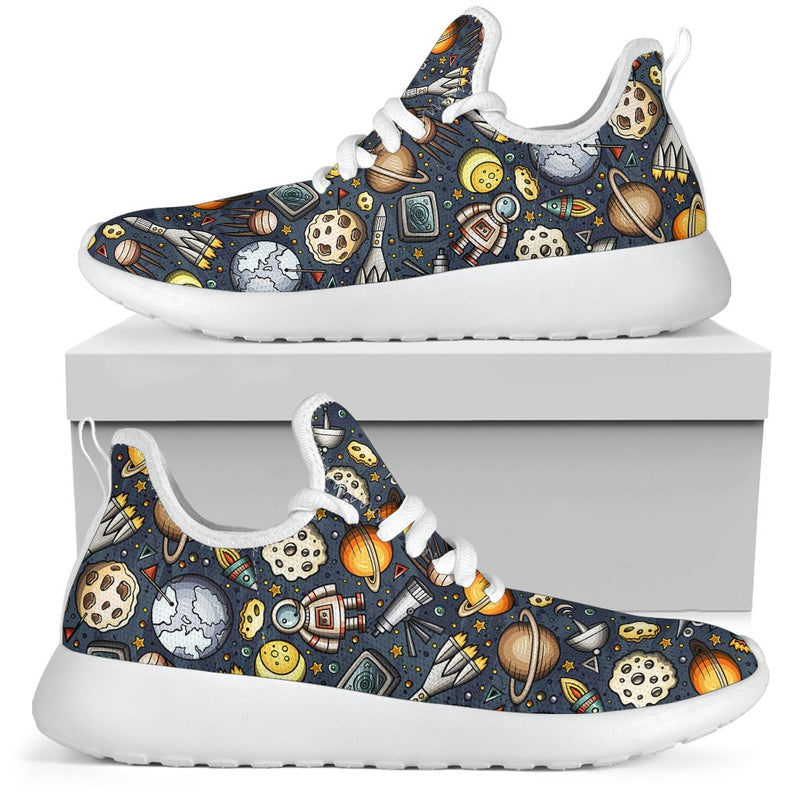 Space Pattern Print Mesh Knit Sneakers Shoes