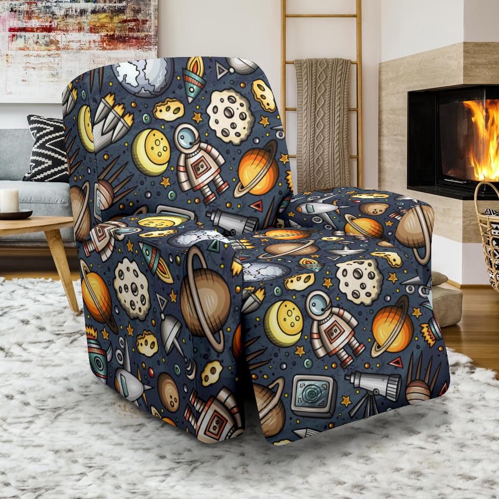 Space Pattern Print Recliner Slipcover-JORJUNE.COM