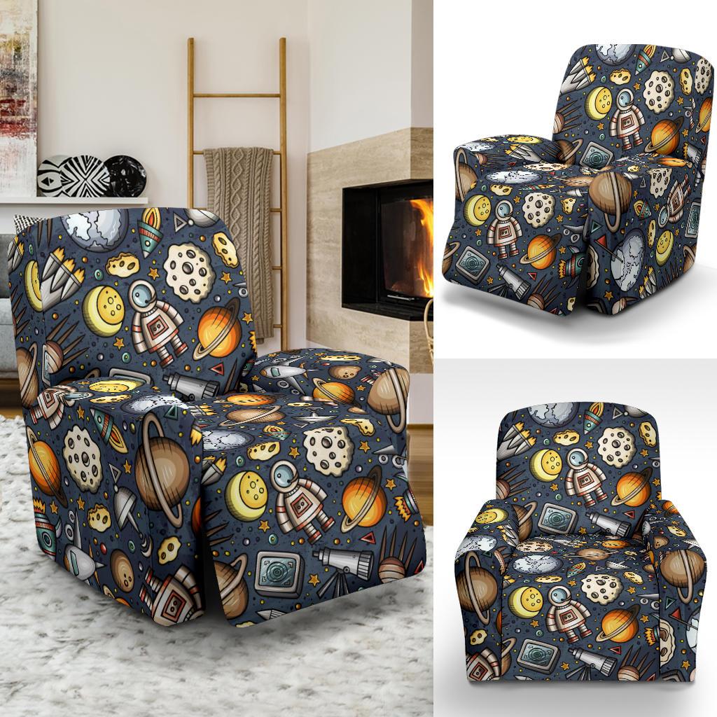 Space Pattern Print Recliner Slipcover-JORJUNE.COM
