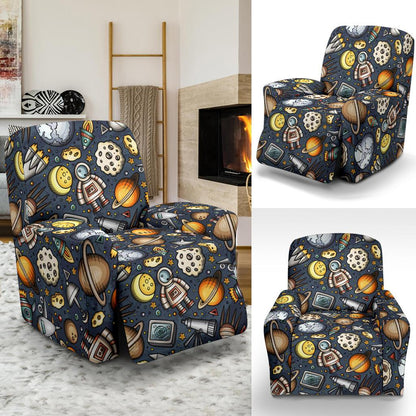 Space Pattern Print Recliner Slipcover-JORJUNE.COM