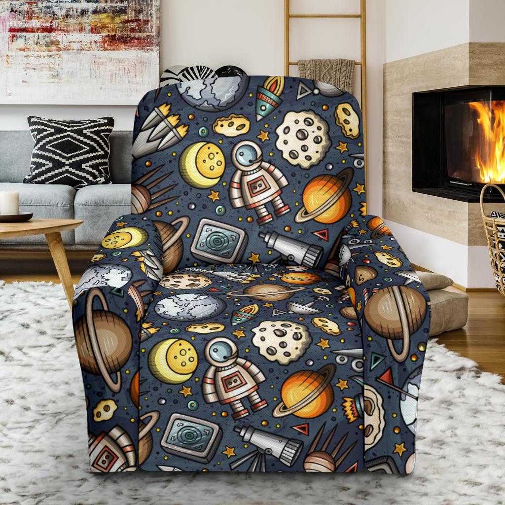 Space Pattern Print Recliner Slipcover-JORJUNE.COM