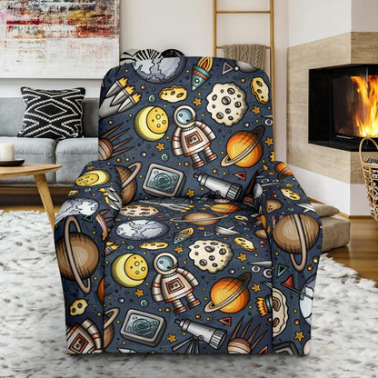 Space Pattern Print Recliner Slipcover-JORJUNE.COM