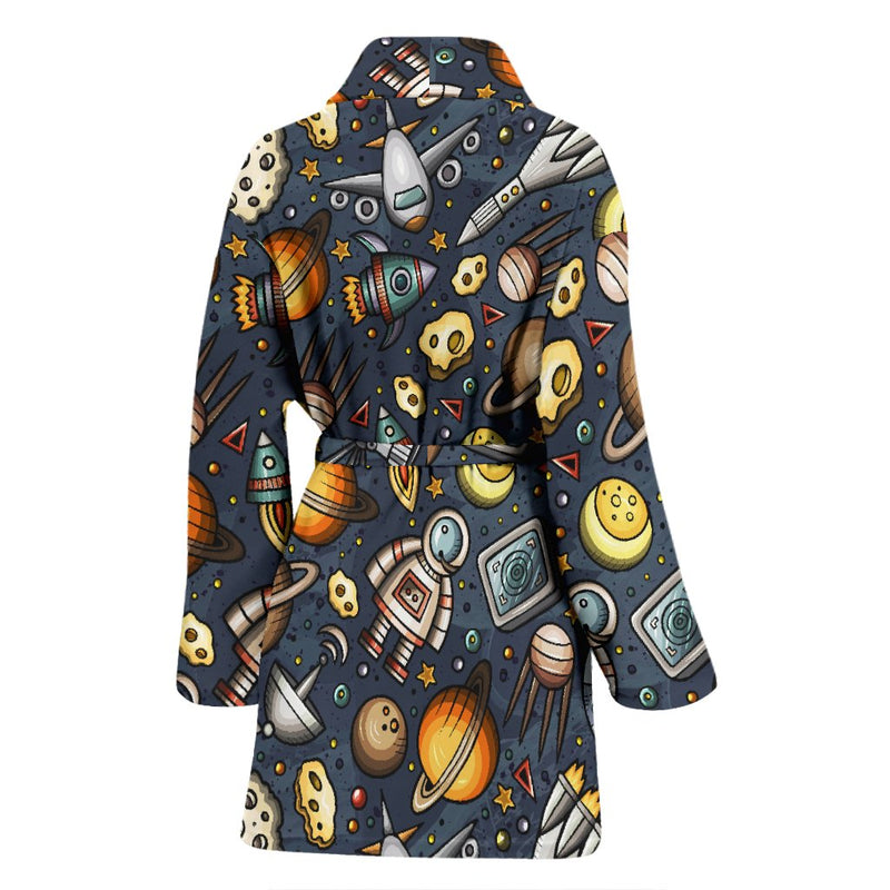 Space Pattern Print Women Bath Robe