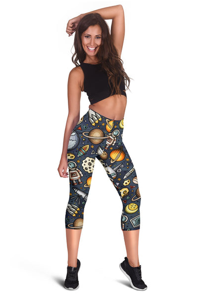 Space Pattern Print Women Capris