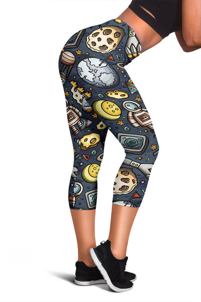 Space Pattern Print Women Capris