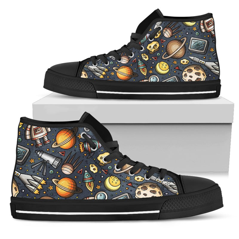 Space Pattern Print Women High Top Shoes