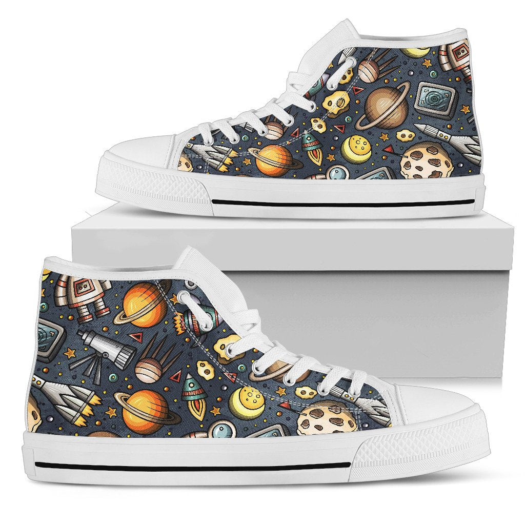 Space Pattern Print Women High Top Shoes