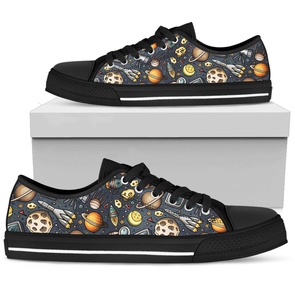 Space Pattern Print Women Low Top Shoes