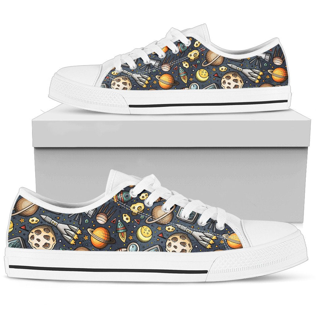 Space Pattern Print Women Low Top Shoes