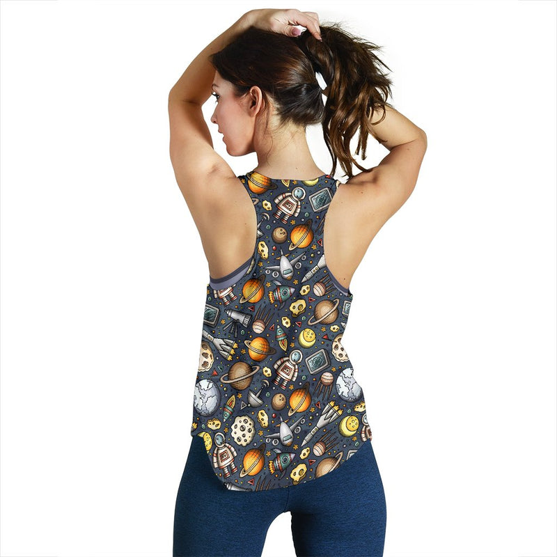 Space Pattern Print Women Racerback Tank Top