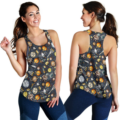 Space Pattern Print Women Racerback Tank Top