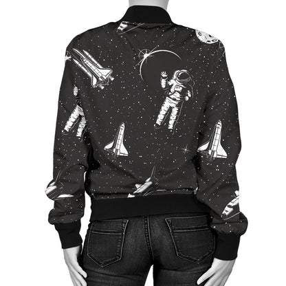 Space Pattern Women Casual Bomber Jacket