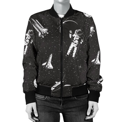 Space Pattern Women Casual Bomber Jacket