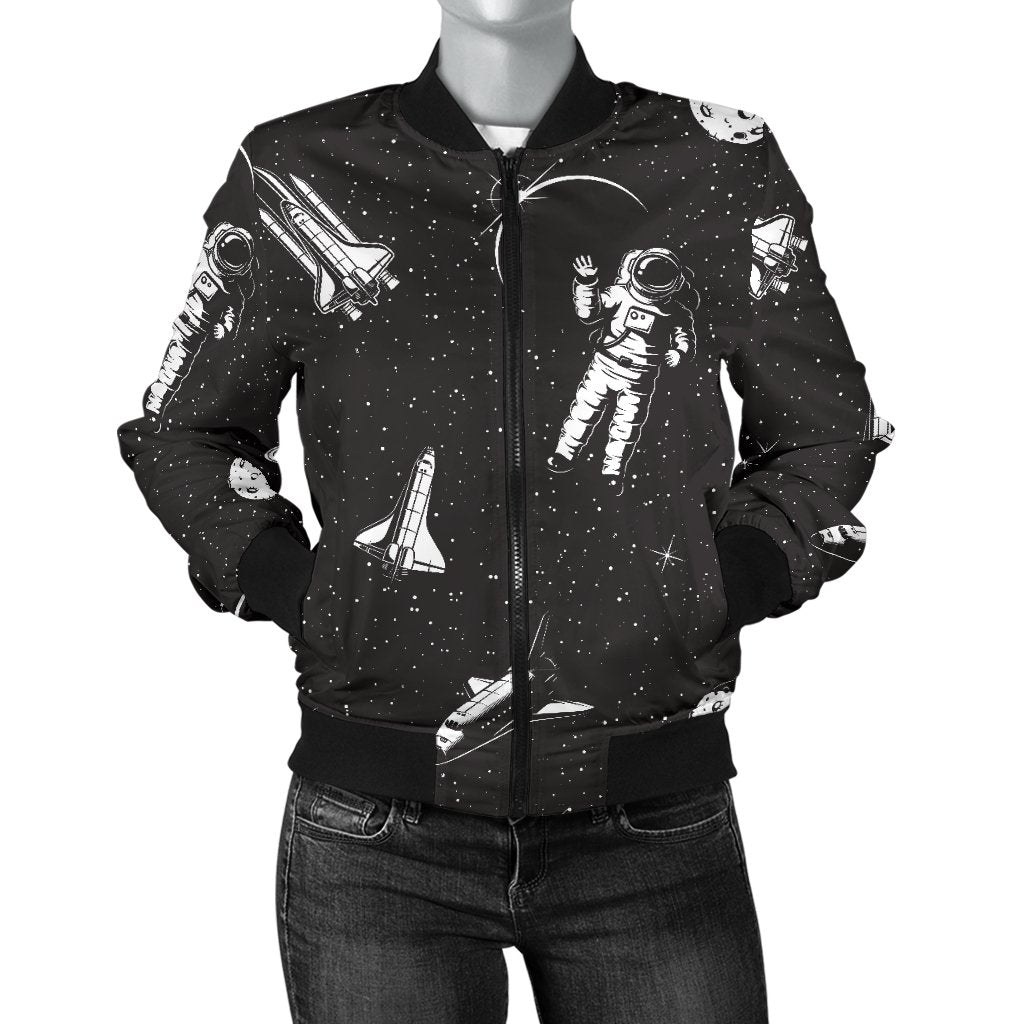 Space Pattern Women Casual Bomber Jacket
