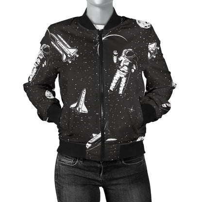 Space Pattern Women Casual Bomber Jacket
