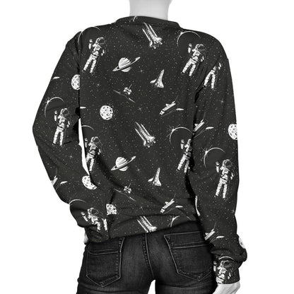Space Pattern Women Crewneck Sweatshirt