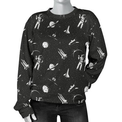 Space Pattern Women Crewneck Sweatshirt