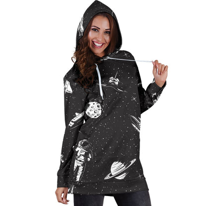 Space Pattern Women Hoodie Dress