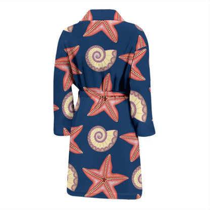 Starfish Pattern Print Design 03 Men Bathrobe-JORJUNE.COM