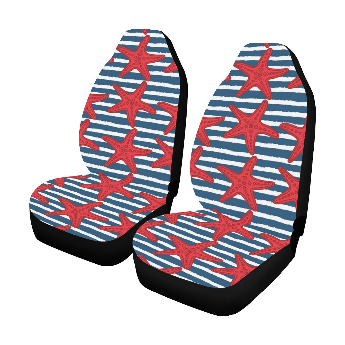 Starfish Red Pattern Print Design 02 Car Seat Covers (Set of 2)-JORJUNE.COM