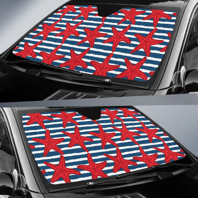 Starfish Red Pattern Print Design 02 Car Sun Shades-JORJUNE.COM