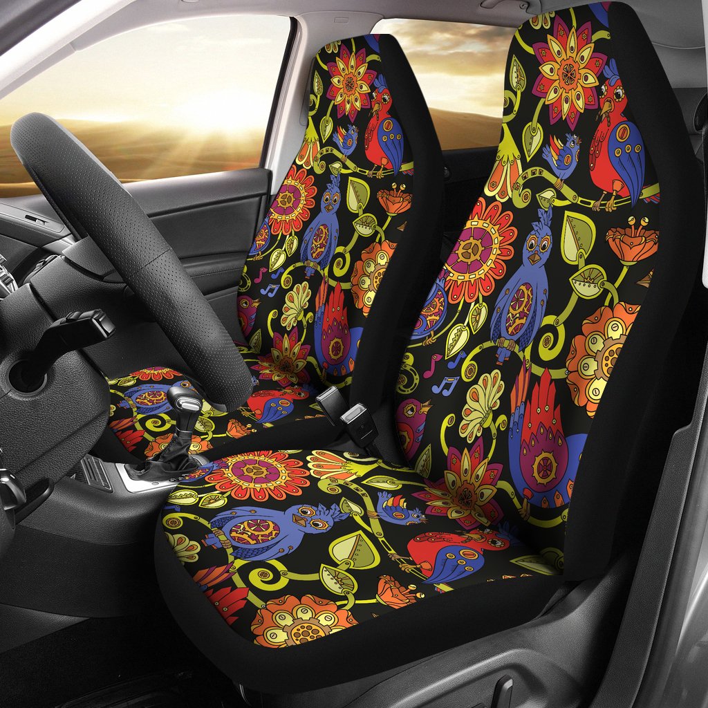 Steampunk Bird Design Themed Print Universal Fit Car Seat Covers-JorJune