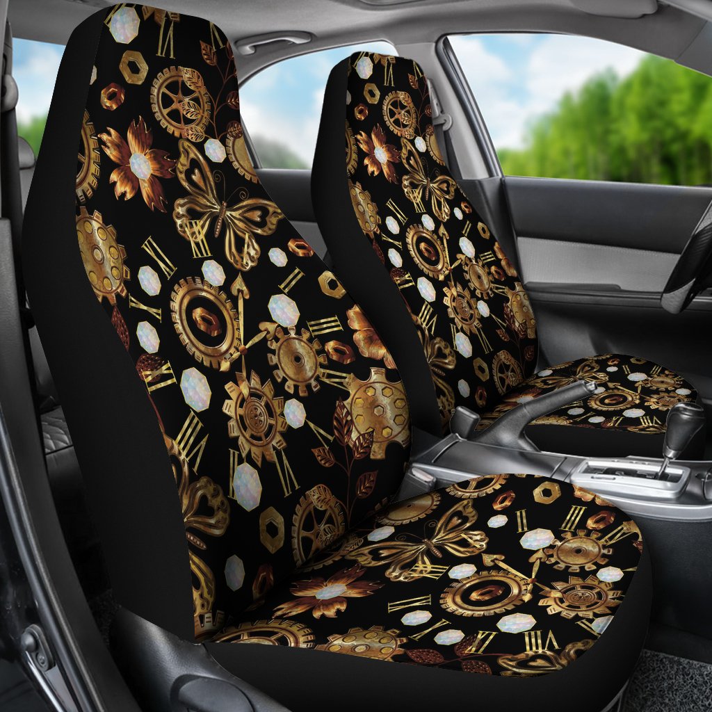 Steampunk Butterfly Design Themed Print Universal Fit Car Seat Covers-JorJune