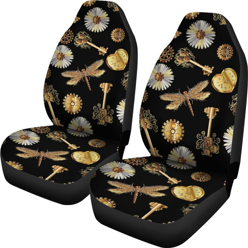 Steampunk Dragonfly Design Themed Print Universal Fit Car Seat Covers-JorJune