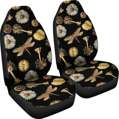 Steampunk Dragonfly Design Themed Print Universal Fit Car Seat Covers-JorJune