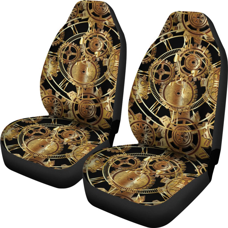 Steampunk Gear Design Themed Print Universal Fit Car Seat Covers-JorJune