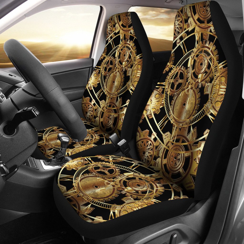 Steampunk Gear Design Themed Print Universal Fit Car Seat Covers-JorJune