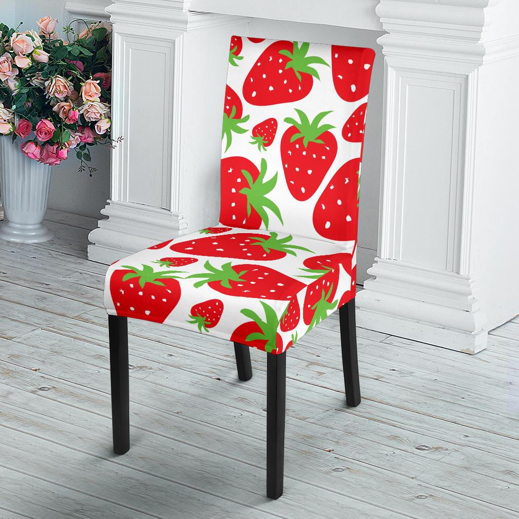 Strawberry Pattern Print Design SB01 Dining Chair Slipcover-JORJUNE.COM