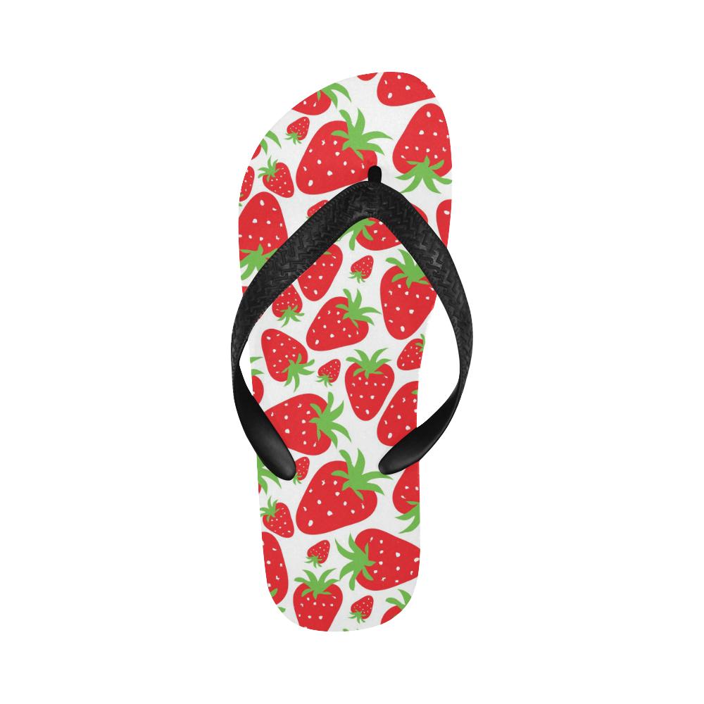 Strawberry Pattern Print Design SB01 Flip Flops-JorJune