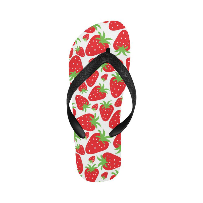 Strawberry Pattern Print Design SB01 Flip Flops-JorJune