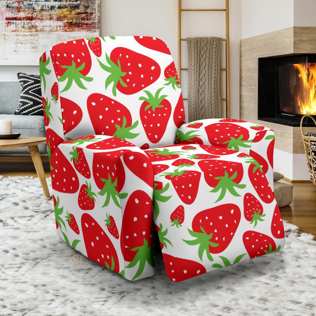 Strawberry Pattern Print Design SB01 Recliner Slipcover-JORJUNE.COM