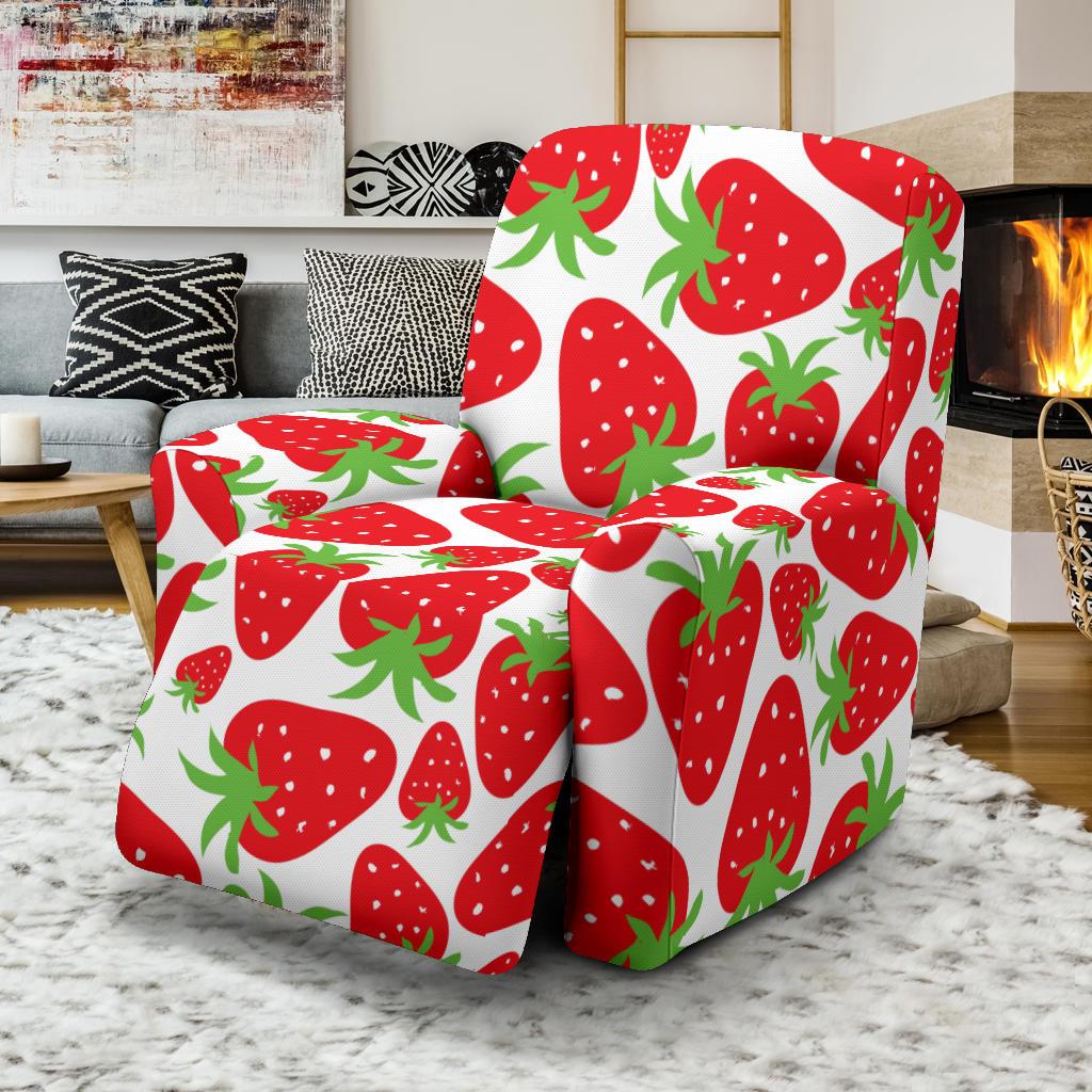 Strawberry Pattern Print Design SB01 Recliner Slipcover-JORJUNE.COM